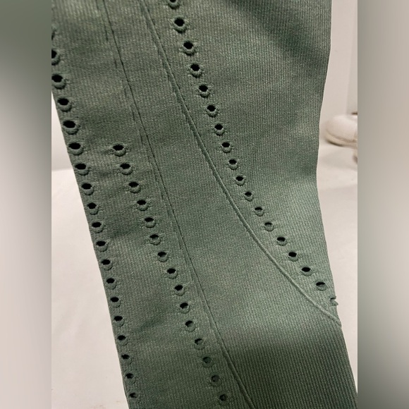 Spiritual Gangster Leggings New Ribbed M/L Army Green - Picture 6 of 11